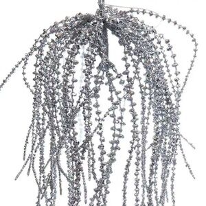 Silver Beaded Holiday Ornament